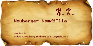 Neuberger Kamélia névjegykártya